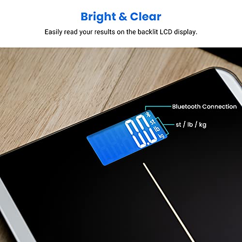 Etekcity Smart Digital Bathroom Scale for Body Weight and BMI, Black - color: Black, size: 11.0 x 11.0 inches