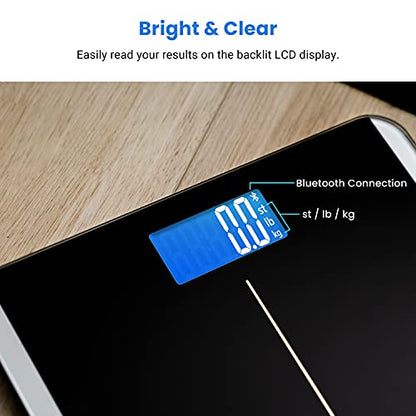 Etekcity Smart Digital Bathroom Scale for Body Weight and BMI, Black - color: Black, size: 11.0 x 11.0 inches