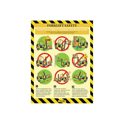 Workplace Safety Poster - Non-Lamintated, 12 x 16" (Forklift) - color: Forklift