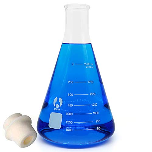 2000ml Narrow Mouth Graduated Erlenmeyer Flasks 1 Pack - size: 2000ml
