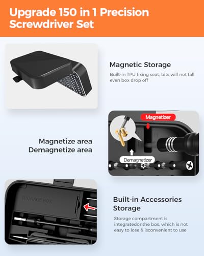 SOONAN 150 in 1 Precision Screwdriver Set, Mini Screwdriver Tool Kit Black - size: 150-IN-Black