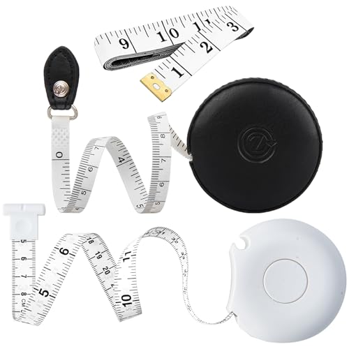 Tape Measure Body Measuring Tape 80inch/205cm Lock Pin Retract Tape Measure for Tailor Fitness Clothes Sewing Handcrafts Weight Loss Body Measurement - color: White Black White 80 inch 3 pack