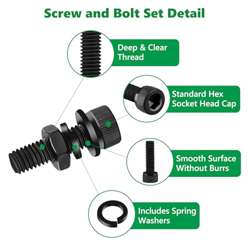 481PCS M3 Hex Socket Screw Assortment Kit, M3 x 30/35/40/45/50mm - size: M3 481pcs 3