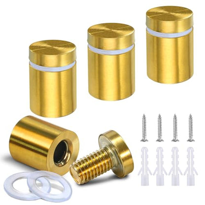 19 x 25mm (Dia. x L) Stainless Steel Standoff Screws - Gold - 4 Pieces - color: Gold, size: 19 x 25mm / 0.75" x 0.98"