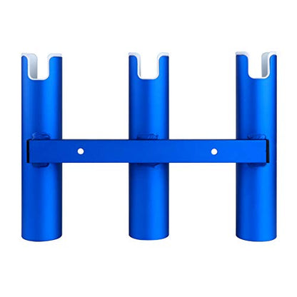 Aluminium Wall-Mounted Fishing Rod Holder for Boat, Garage & Marine - Holds Rods & Poles - color: Blue 3 Tubes