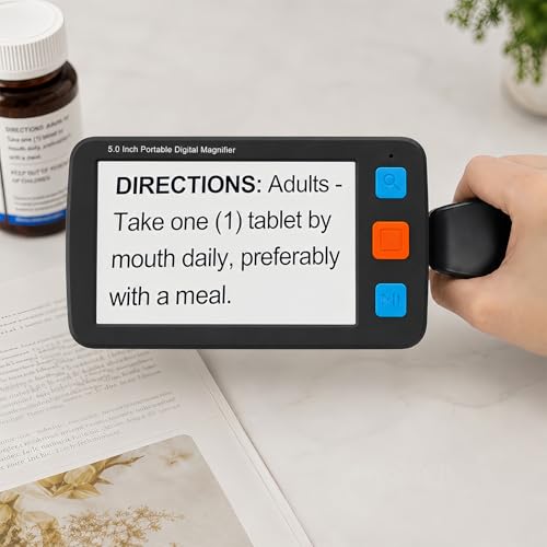 5.0" Portable Video Magnifier, 4X-32X Zoom for Low Vision Seniors - color: 5.0 Inch Black
