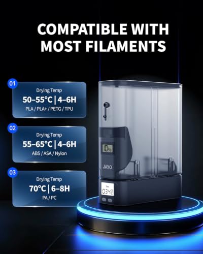 JAYO J1 Filament Dryer Box for 3D Printer Filaments, 150W PTC, Up to 70°C - color: J1 Black