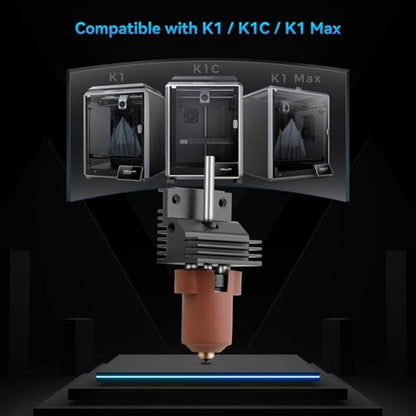 K1/K1 Max/K1C Hotend Upgrades Kit, K1 Series Ceramic Heating Block Kit, 3D Printers Hotend with Integrated Quick-Swap Nozzle, Supports 300°C High Temperature, 600mm/s High-Speed - size: K1C Ceramic Heating Block Kit