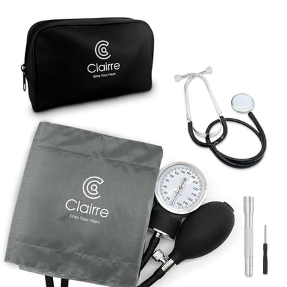 Blood Pressure Cuff Manual with Stethoscope & Penlight for Nurses - color: Gray, style: With Basic Stethoscope & Penlight