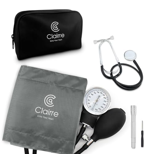 Blood Pressure Cuff Manual with Stethoscope & Penlight for Nurses - color: Gray, style: With Basic Stethoscope & Penlight