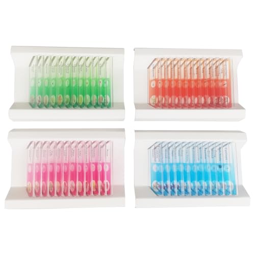 48pcs Plastic Prepared Microscope Slides of Animals Insects Plants Flowers Sample Specimens for Microscopes
