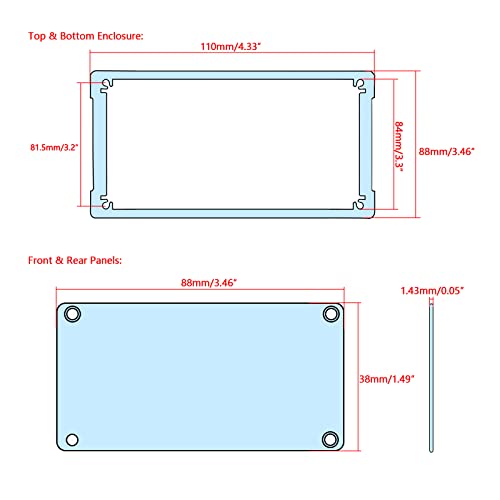 Aluminum Junction Box 110x88x38mm for DIY Electronics - size: 4.33x3.46x1.5 inch(LHW)
