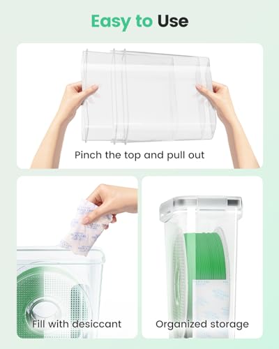 AMZPro Filament Storage Box - 6 Pack Filaments Container for 3D Printing Filaments Sealing and Protection - Portable Filament Storage with Desiccant,Water-Proof and Dust-Proof 4.0L(9.03 * 8 * 3)