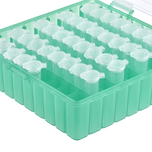 uxcell Centrifuge Tube Freezer Storage Box 100 Places Waterproof Polypropylene Lockable Cryogenic Holder Rack for 1.5/1.8/2ml Microcentrifuge Tubes Vials Samples, Green - color: Green