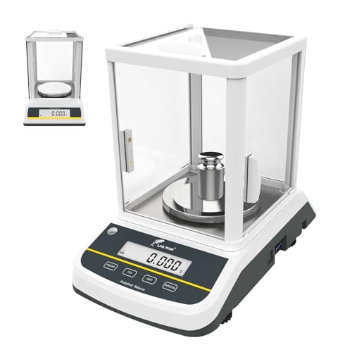 LAB FISH Dual Display Analytical Balance 200g x 1mg Scale High Precision 0.001g Accuracy Lab Scale External Calibration for Laboratory Pharmacy Jewelry - size: 200