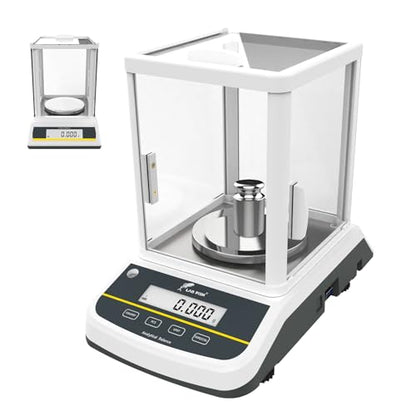 LAB FISH Dual Display Analytical Balance 200g x 1mg Scale High Precision 0.001g Accuracy Lab Scale External Calibration for Laboratory Pharmacy Jewelry - size: 200