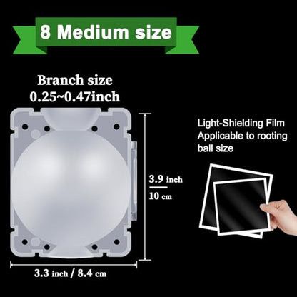 SupKing 8 Pcs Plant Rooting Grow Propagation Ball Air Layering Pods Clear Assisted Cutting Rooting Reusable Plant Rooting Device High Pressure Ball Grafting Device Root Box for Plants - size: Medium