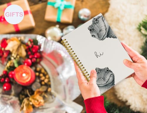 Funny Crocodile Notebook Journal, Crocodile Gifts - color: Crocodile, style: White