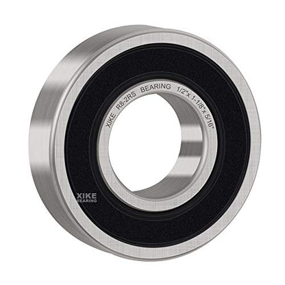 XiKe R8-2RS Sealed Ball Bearing, 1/2" x1-1/8 x5/16 (10-Pack) - size: R8-2RS - 1/2 x 1-1/8 x 5/16 in