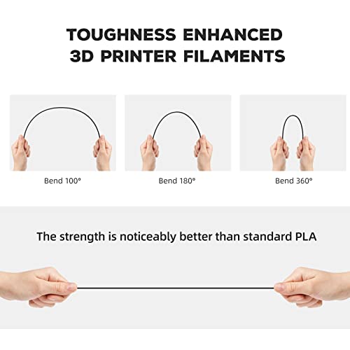 FLASHFORGE PLA Filament 1.75mm, 3D Printer Filament 1kg (2.2lbs) Spool, Dimensional Accuracy +/- 0.02mm, 3D Printing Filament Easy to Use and Fits for Most FDM 3D Printers (Black) - color: Black