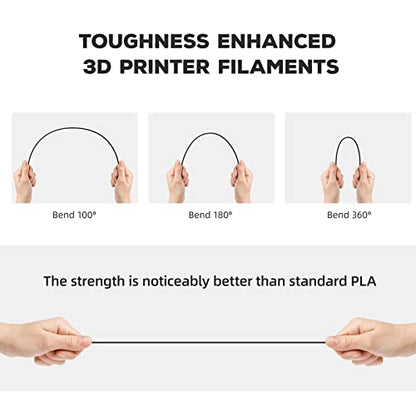 FLASHFORGE PLA Filament 1.75mm, 3D Printer Filament 1kg (2.2lbs) Spool, Dimensional Accuracy +/- 0.02mm, 3D Printing Filament Easy to Use and Fits for Most FDM 3D Printers (Black) - color: Black