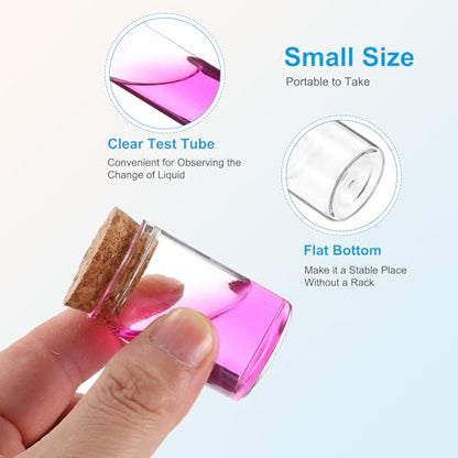 PATIKIL 15ml Test Tubes, 12pcs 1.57x1.18 Glass Clear Flat Bottom Test Tube Containers with Cork Stopper for Bead Party Candy Bath Salt Storage Scientific Experiment Plant Propagation - size: 15ml