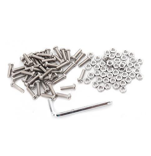 cSeao 50-Pack M3 x 16mm Pan Head Phillips Drive Machine Screws Hex Nuts Set, 304 Stainless Steel - size: M3 x 16mm 50-Pack