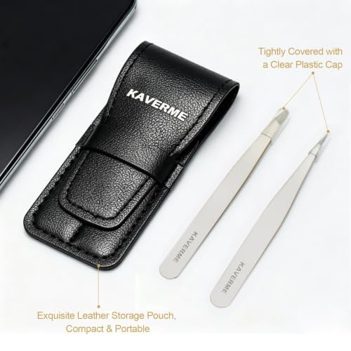 2Pcs Eyebrows Tweezers Set, Upgrade Professional Precision Tips, Silver - color: Silver