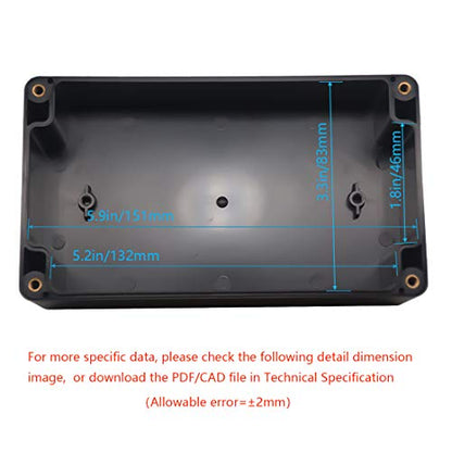 Junction Box, Zulkit Project Box IP65 Waterproof Outdoor Box ABS Plastic Electrical Boxes Electronic Enclosure Black 6.22 x 3.54 x 2.36 inch (158 x 90 x 60 mm)(Pack of 2) - size: 6.22'' x 3.54'' x 2.36''(Pack of 2)