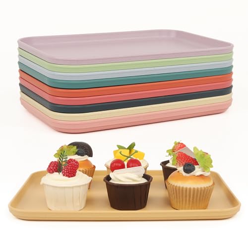 Plastic Art Trays, 10-Pack Large Stackable Activity Crafts Organizer Serving Jewelry Tray for DIY Projects, Painting, Beads, Organizing Supply (12.2 x 8.9 Inches) - size: 12.2 x 8.9 Inches