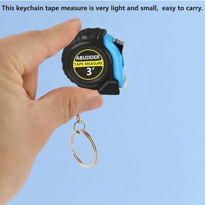 30 Pack Small Tape Measure Keychains,Mini Tape Measures Retractable,Pocket Measurement Tape Bulk Easy Read 3 Feet - color: Blue