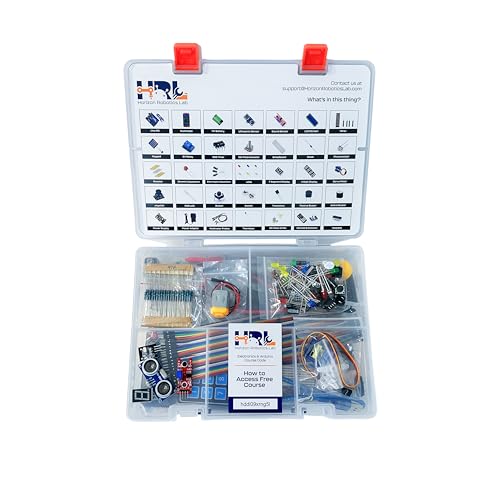Horizon Uno Electronics Starter Kit with Video Lessons – Arduino-Compatible Board, Sensors, LEDs, Servos & More – Learn Electronics & Coding for Beginners