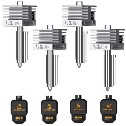 4PCS 0.4MM X2D/P2S/H2D/H2S/H2C/A1/A1 Mini/A2L Integrated Leak-Proof Hotend - color: 4PCS 0.4MM