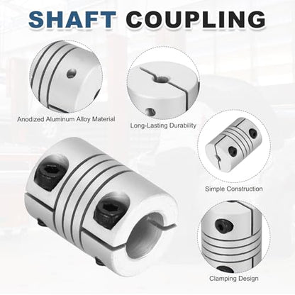 MECCANIXITY 2 Pcs 3 to 8mm Flexible Shaft Coupling 20mm L 15mm Dia - size: 3 to 8mm