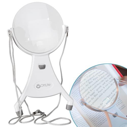 OttLite 4-Inch Hands-Free LED Magnifier, White