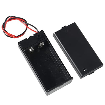DORHEA 10Pcs 9V Battery Holder, 9 Volt Battery Holder with Switch, 9v Battery Case Connector Wire Spring Clip DIY Plastic Cell Batteries Container Power Bank Cases - color: 9V holder
