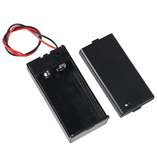 DORHEA 10Pcs 9V Battery Holder, 9 Volt Battery Holder with Switch, 9v Battery Case Connector Wire Spring Clip DIY Plastic Cell Batteries Container Power Bank Cases - color: 9V holder