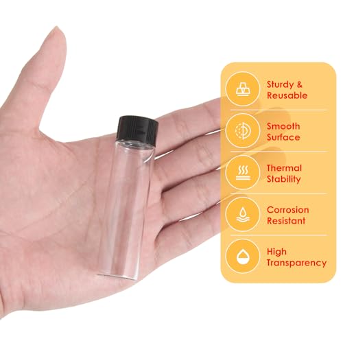 25PCS 20ml Clear Glass Small Vials with Screw Caps & Plastic Stoppers - size: 20ml