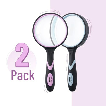 Mr. Pen- Magnifying Glass, 2 Pack, 10X Magnifier, 75mm Glass Lens - color: Pastel, size: 10X Magnifier