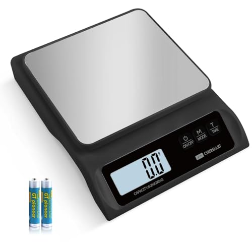 CYBERGIANT 13lb/0.1g Precision Digital Food Scale - Meal Prep Kitchen Baking & Espresso Coffee - Gram Scale with Stainless Steel Platform & LCD Display (Black) - color: Black