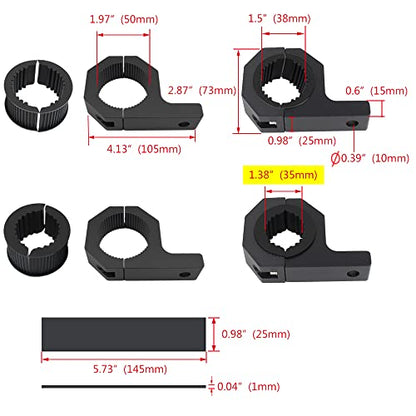 Universal Bull Bar Clamp Mounting Kit-4PCS Heavy Duty LED Light Bar Brackets for 1.38"/1.5"/1.57"/1.77"/1.97" Tubes, Fits Roof Roll Cage, Bumper, Off-Road Driving Lights - size: 4pcs Standard