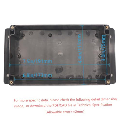 Zulkit Junction Box ABS Plastic Dustproof Waterproof IP65 Universal Electrical Boxes Project Enclosure with Fixed Ear Black 7.87 x 4.72 x 2.2 Inch (200 x 120 x 56 mm)(Pack of 1) - size: 7.87" x 4.72" x 2.2"(Pack of 1)