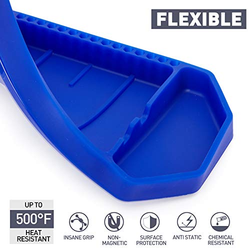 3pcs Large Non-Slip Flexible Silicone Tool Tray, Mechanic Tool Mat, Tool Organizer, Tool Storage, Tool Holder, Grip Mats, No Magnets, Christmas Day Gift for Men, Father’s Day Gift - color: Blue