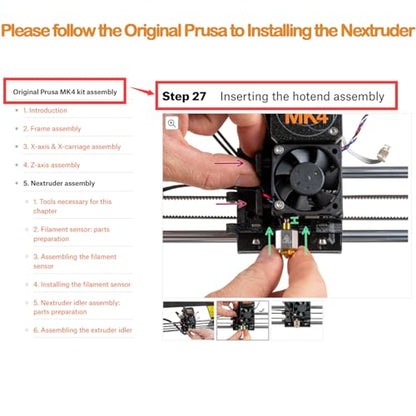 PrusaMK4 XL Hotend Replacement - 3D Printer Accessories: Nextruder Adapter Seperation with Heater Block Silicone Cover Nozzle 0.4mm 100K Thermistor Heating Ceramic Drop in Stock Print Head