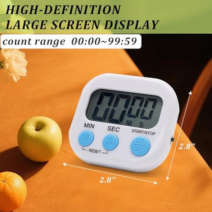 24 Pack Multi-Function Electronic Timer - Kitchen Timer,Magnetic Digital Timers,Big LCD Display, ON/Off Switch,Extensively Use in Cooking,Gym, Meeting, Classroom,Kitchen,Study,Work,Outdoor Activities - size: 24