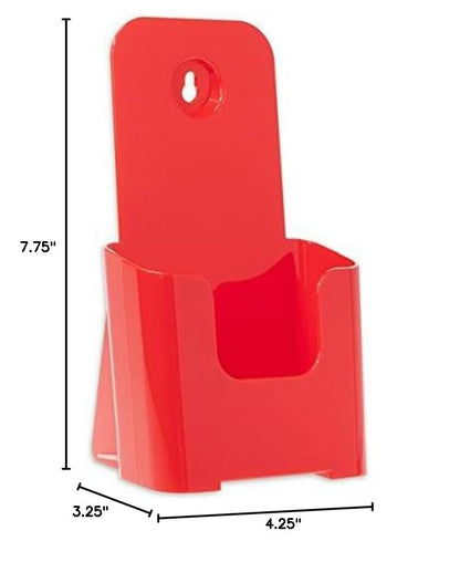 SOURCE ONE Tri Fold Brochure Holder 4X9 (1 Pack, Red) - color: Red, size: 1 Pack