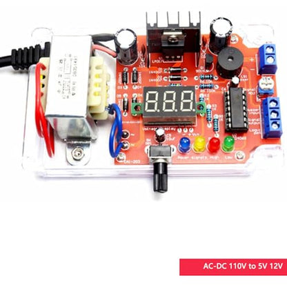LM317 Power Supply Adjustable Voltage Regulator Kit AC-DC 110V to 1.25V-12V Output 5V 12V Voltmeter Electronic Component DIY Kit,with Manual