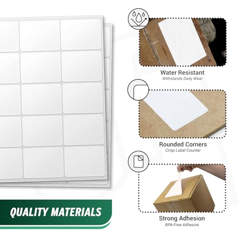 Blank Rectangle Labels, White, 2.625" x 2" - size: 2.625" x 2"