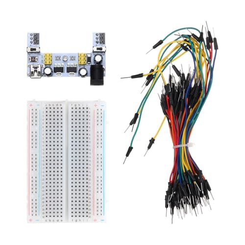 MECCANIXITY Breadboard Kit with 2 Power Supply Modules 400 Tie-Points