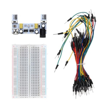 MECCANIXITY Breadboard Kit with 2 Power Supply Modules 400 Tie-Points